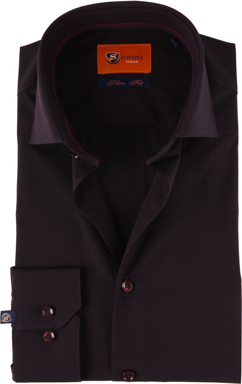 Suitable Chemise Coupe Slim Aubergine  Bordeaux taille 39