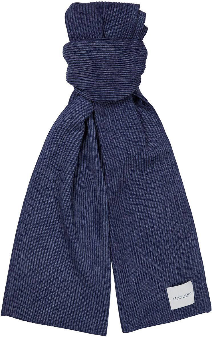 Profuomo Écharpe Laine Foncé Bleu