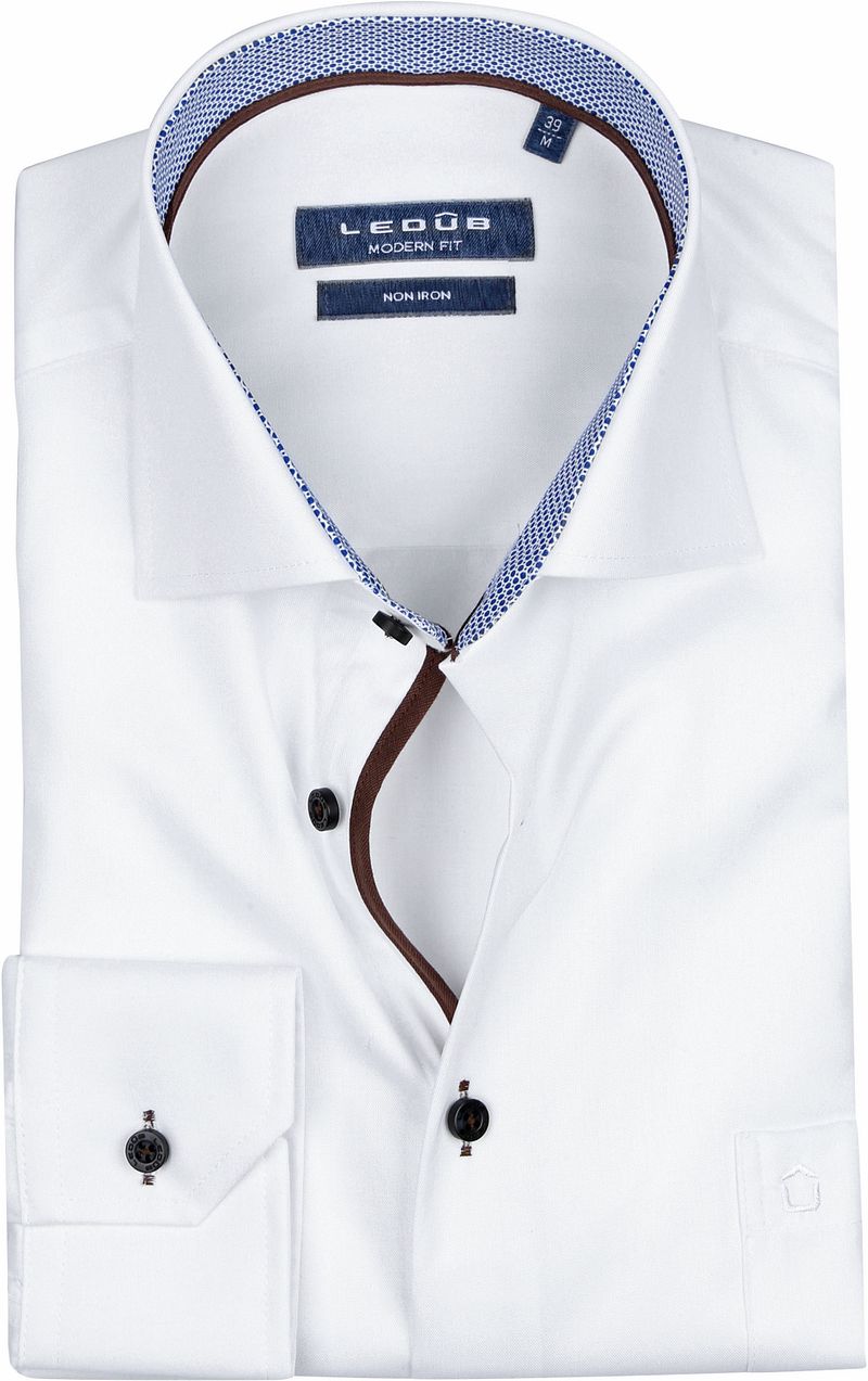 Ledub Chemise Sans Repassage Blanc taille 38