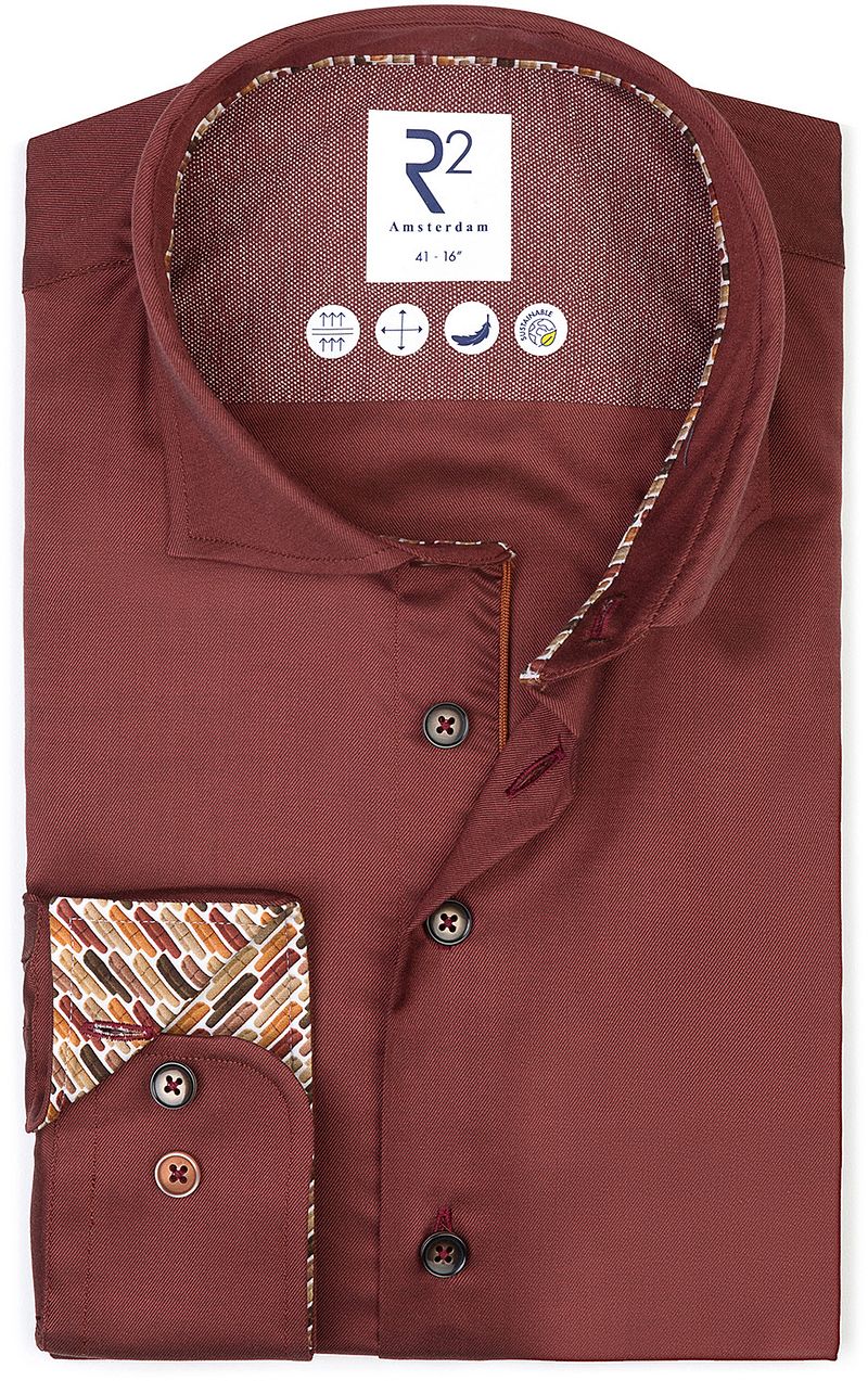 R2 Hemd Fine Twill Rot - Größe 38 günstig online kaufen