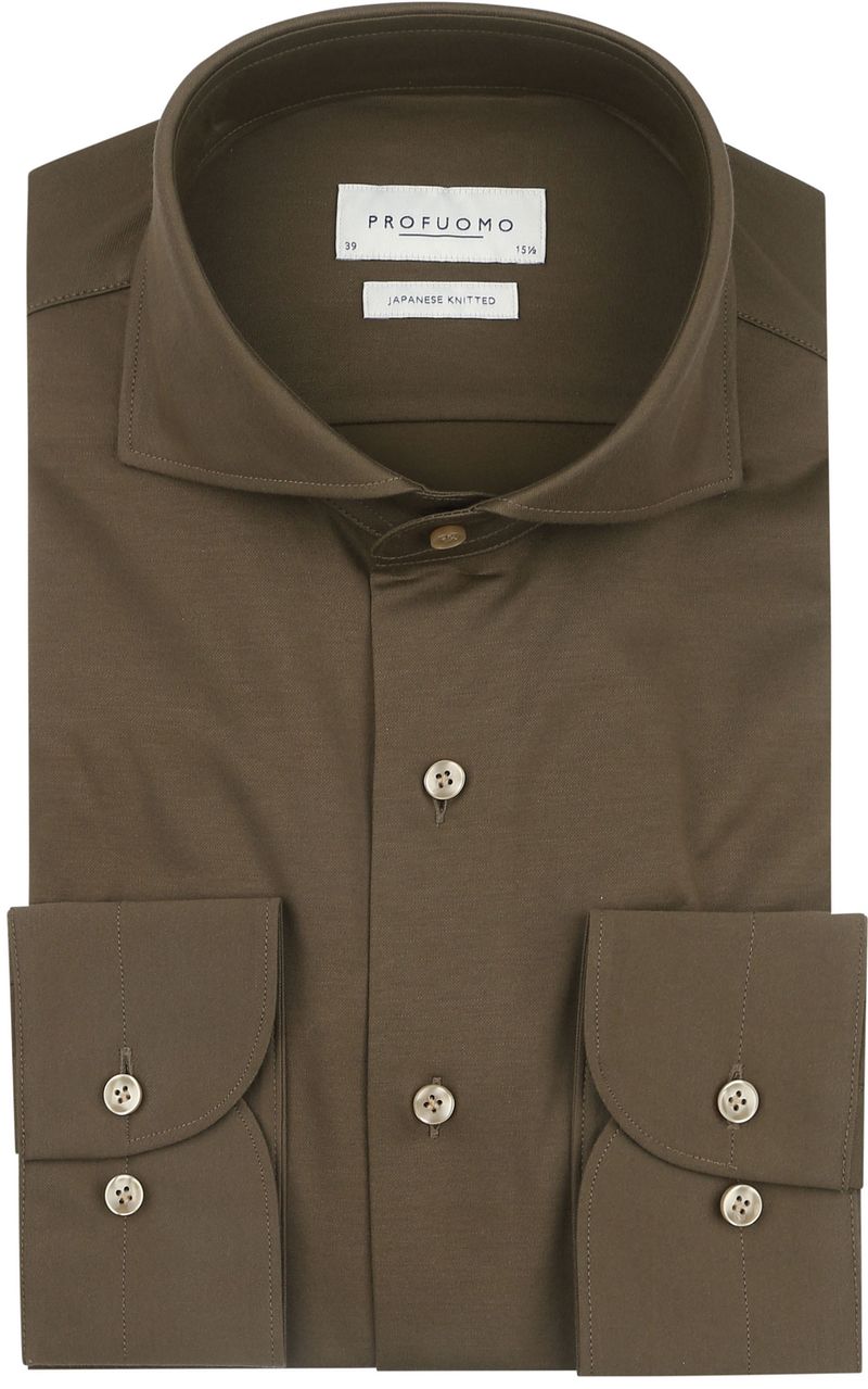 Profuomo Japanese Knitted Overhemd Army Groen