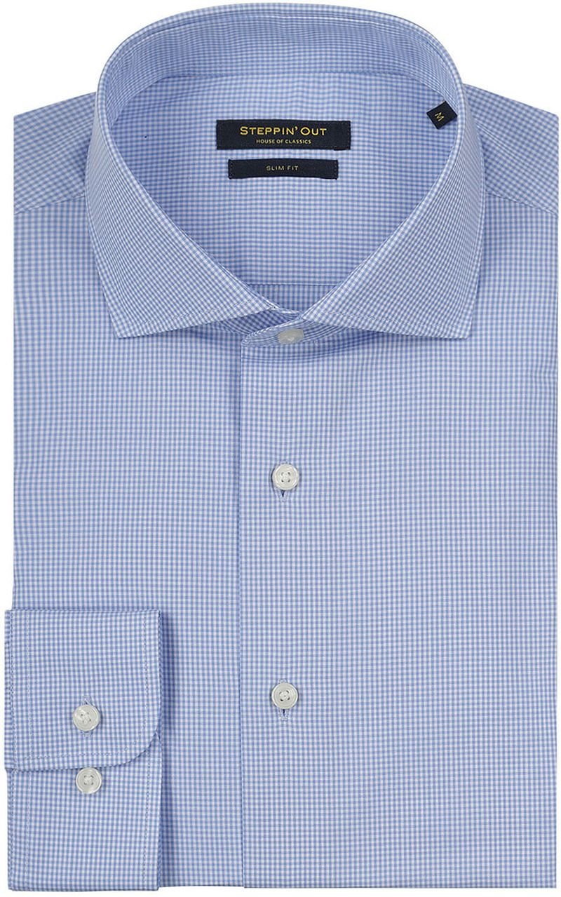 Steppin' Out Overhemd Slim-Fit Ruit Lichtblauw