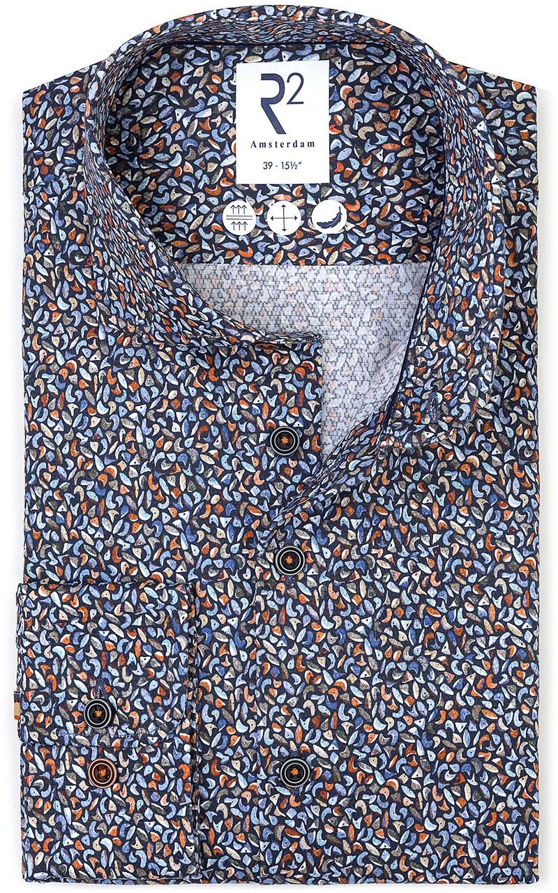 R2 Hemd Dobby Climbing Wall Multicolour - Größe 41 günstig online kaufen