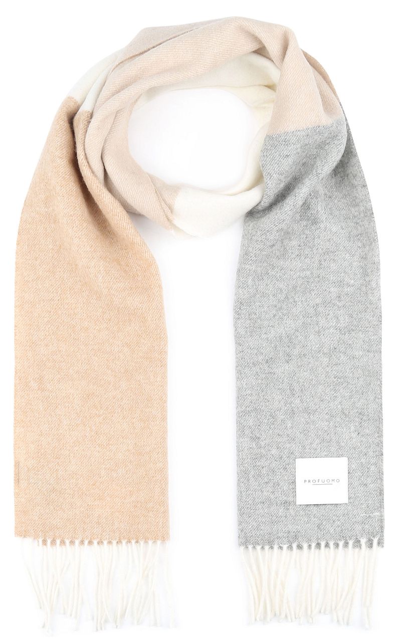 Profuomo Schal Lammwolle Grau Beige - günstig online kaufen