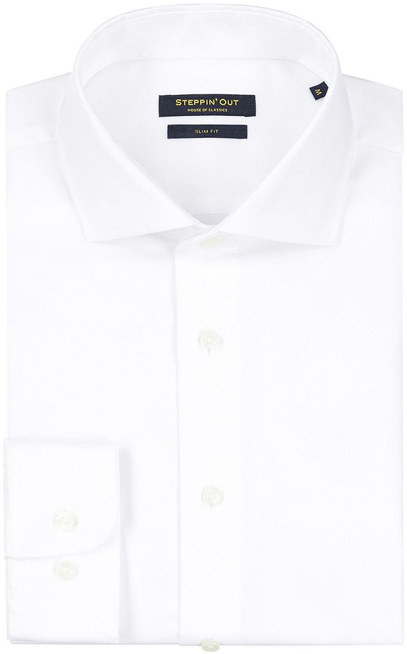 Steppin' Out Overhemd Slim-Fit Twill Wit