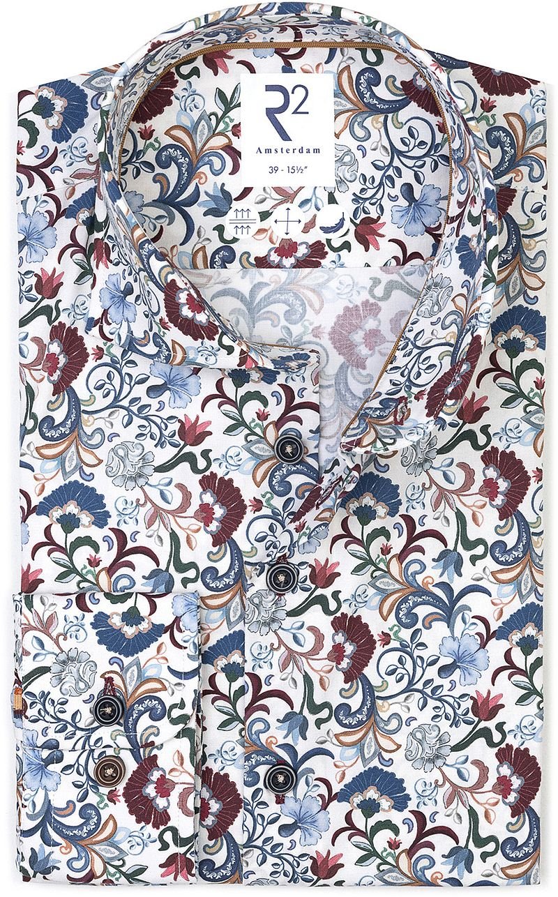 R2 Hemd Poplin Flower Druck Multicolour - Größe 38 günstig online kaufen