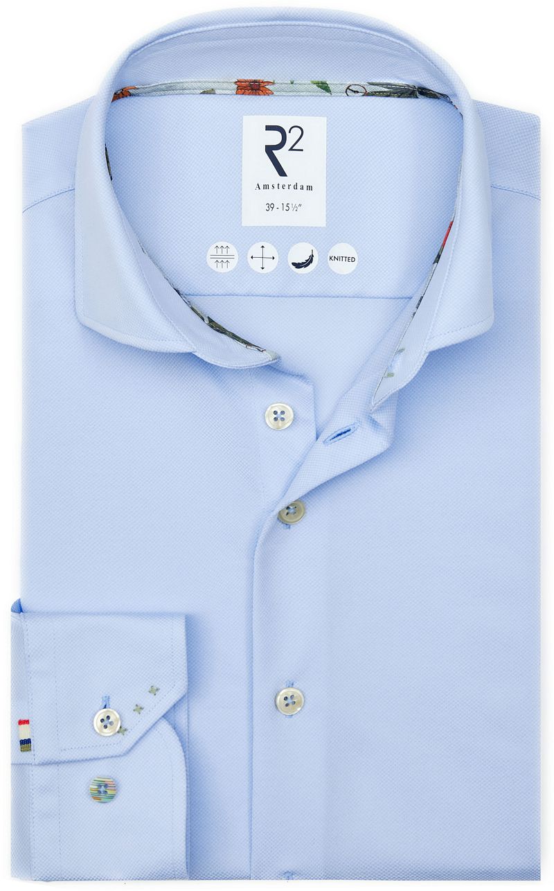 R2 Japanese Knitted Hemd Shortsleeve Hellblau - Größe S günstig online kaufen