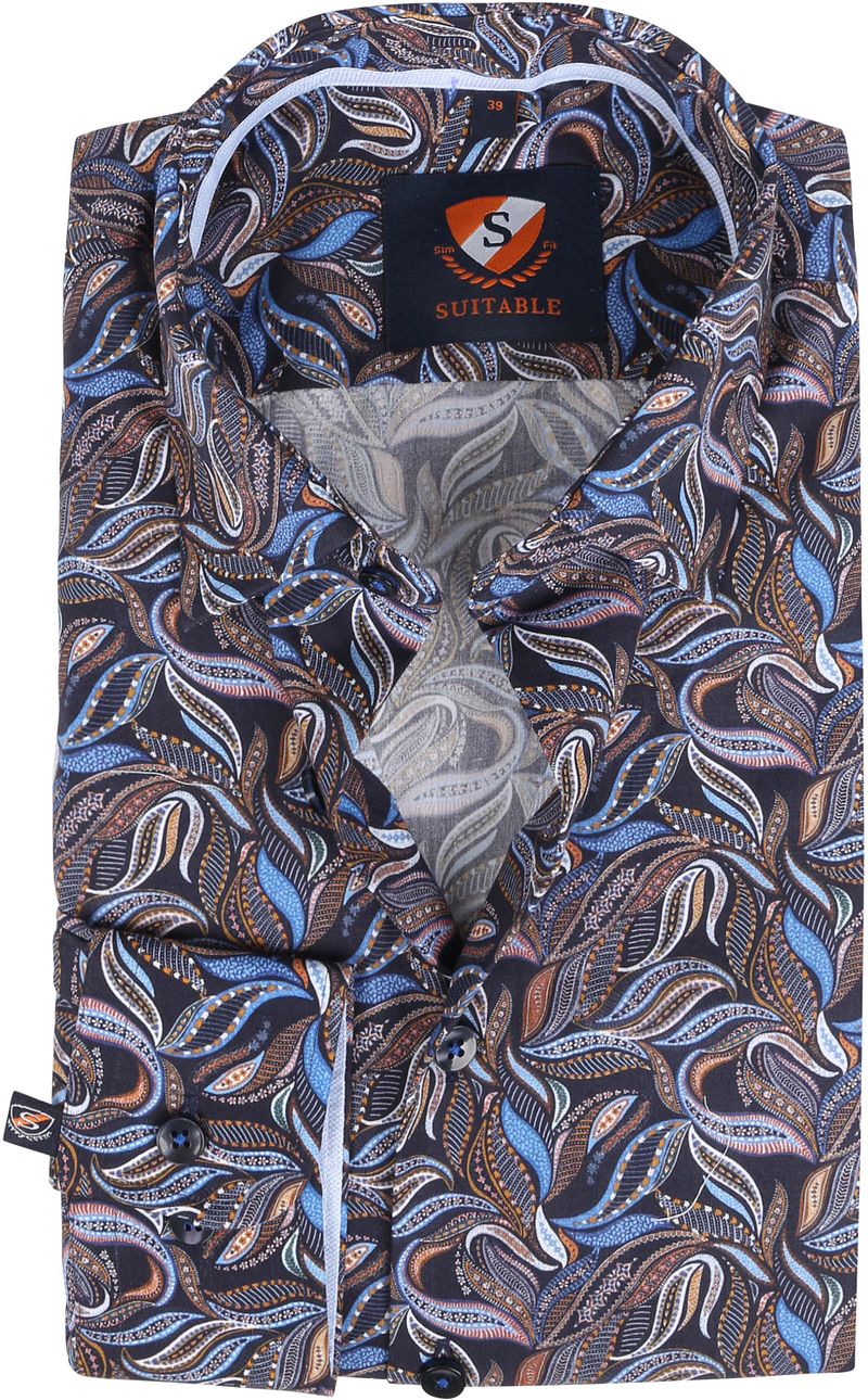 Suitable Hemd Paisley Dunkelblau - Größe 40 günstig online kaufen