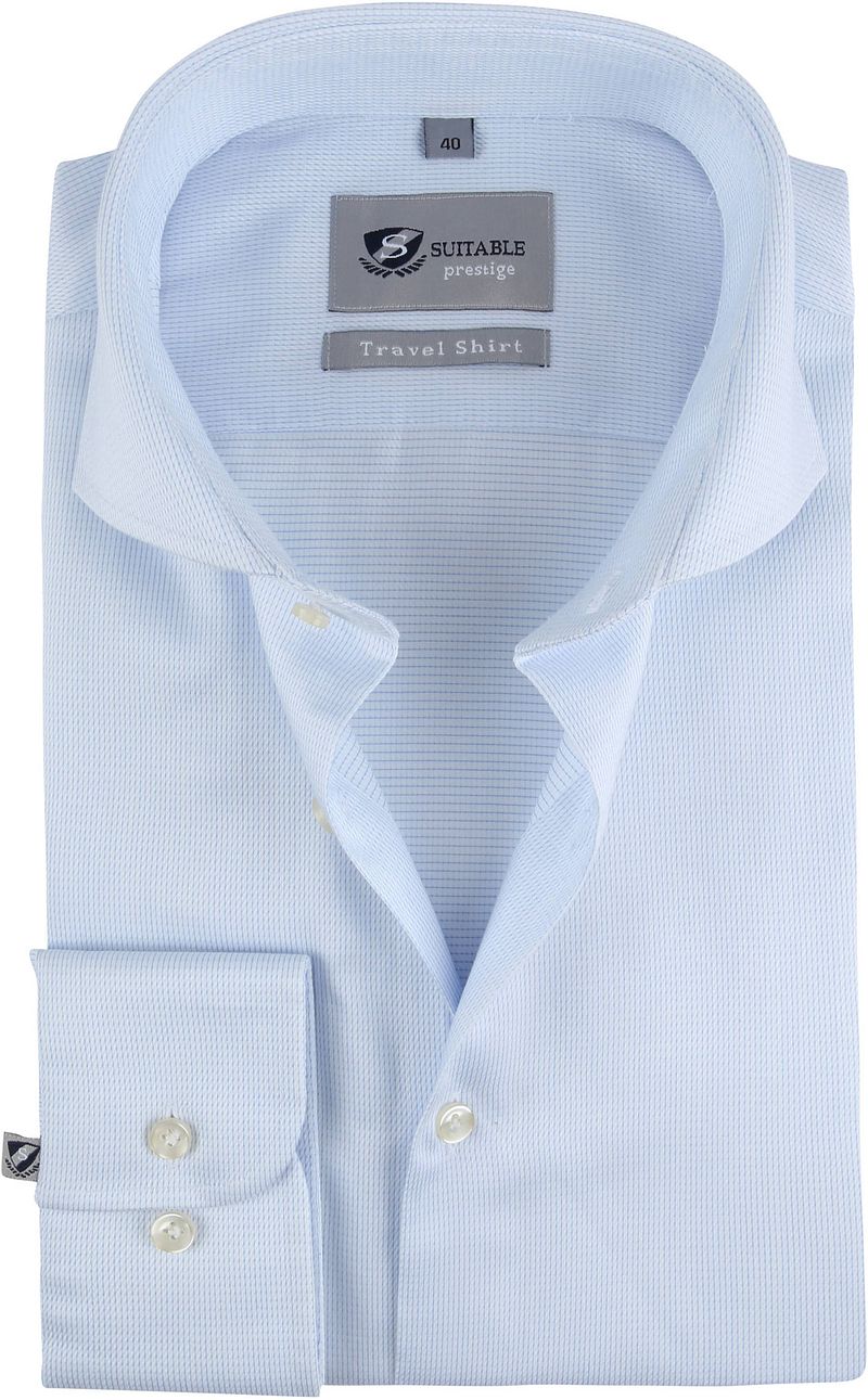Suitable Chemise Voyage Dobby   Bleu clair Bleu taille 38