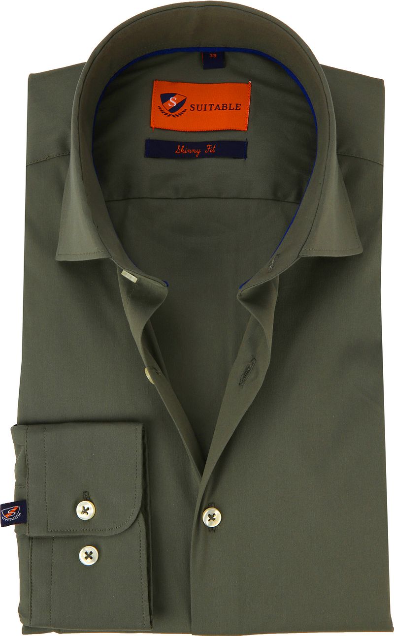 Suitable Chemise Uni Foncé Vert foncé Vert taille 37