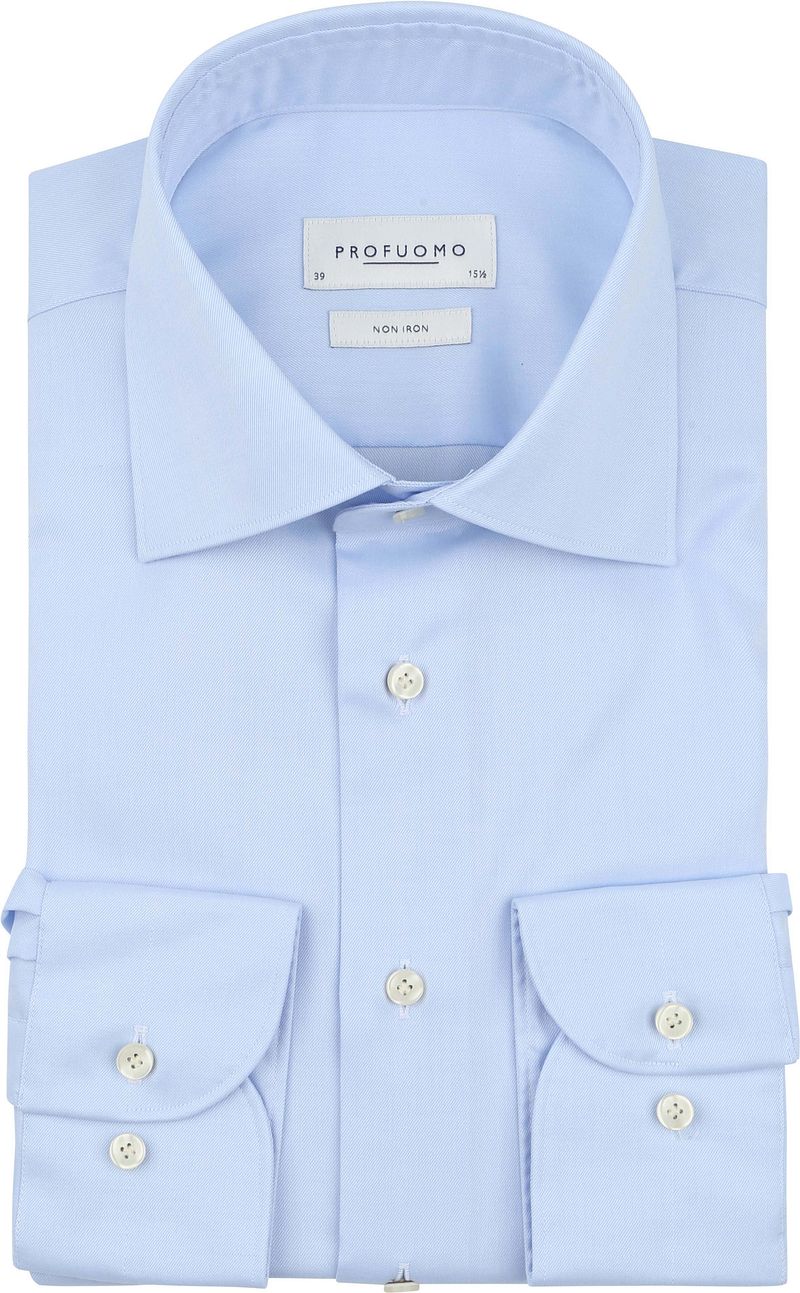 Profuomo Twill Overhemd Lichtblauw