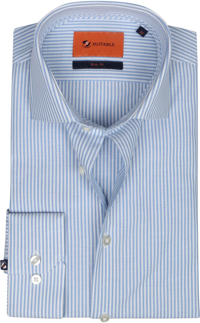Chemise Suitable bleu clair rayures Bleu clair Bleu taille 38