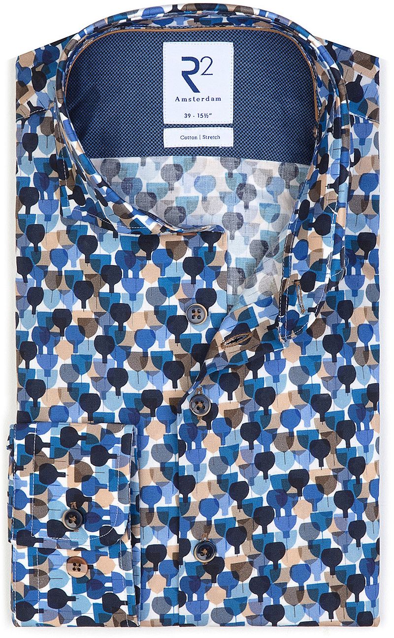 R2 Chemise Lampes Bleu Multicoloré Bleu foncé taille 38