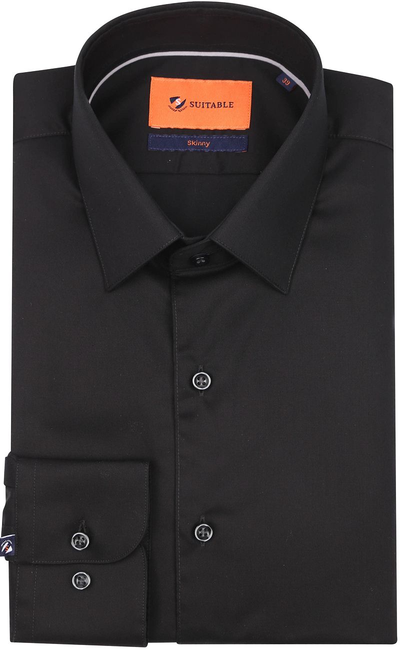 Suitable Twill Hemd Schwarz - Größe 40 günstig online kaufen