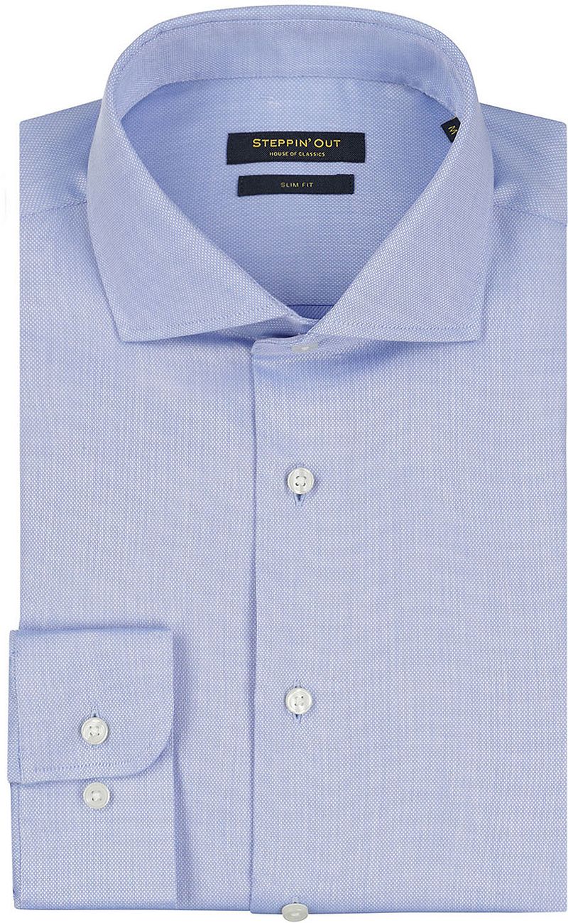 Steppin' Out Hemd Slim-Fit Dobby Hellblau - Größe M günstig online kaufen