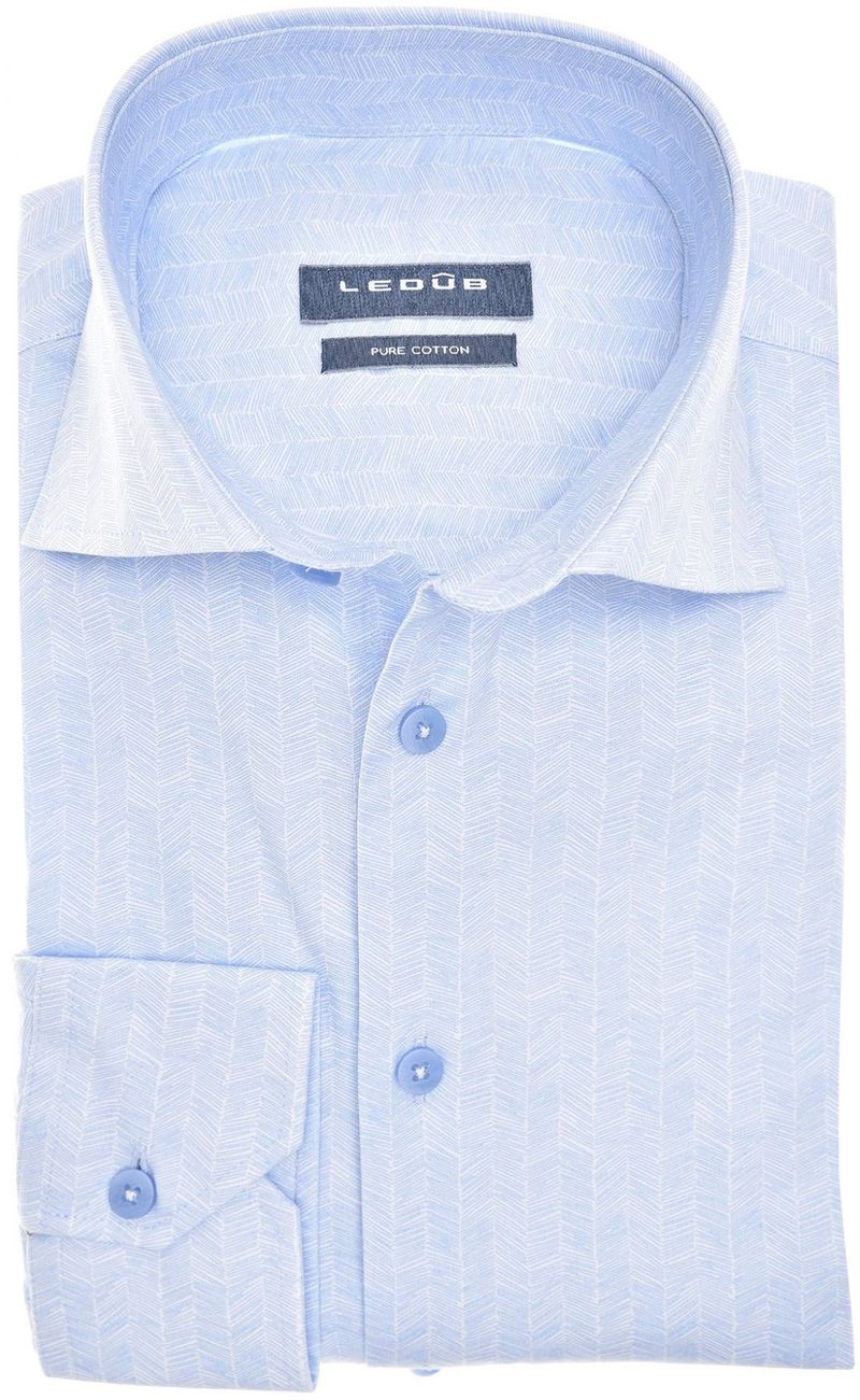 Ledub Overhemd Print Lichtblauw
