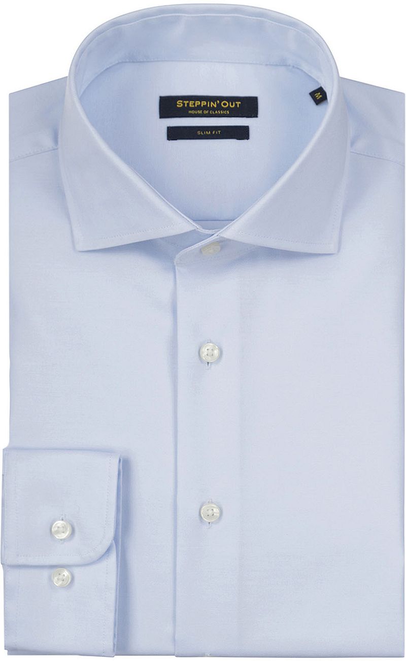 Steppin' Out Overhemd Slim-Fit Twill Lichtblauw