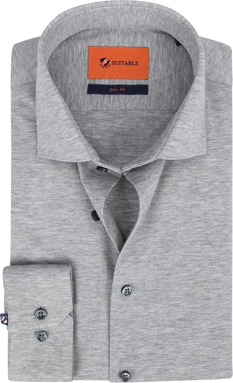 Suitable Chemise Jersey Tricoté  Gris taille 38
