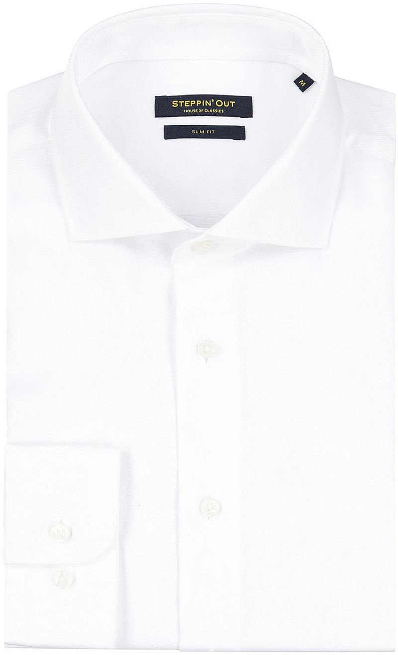 Steppin' Out Overhemd Slim-Fit Dobby Wit