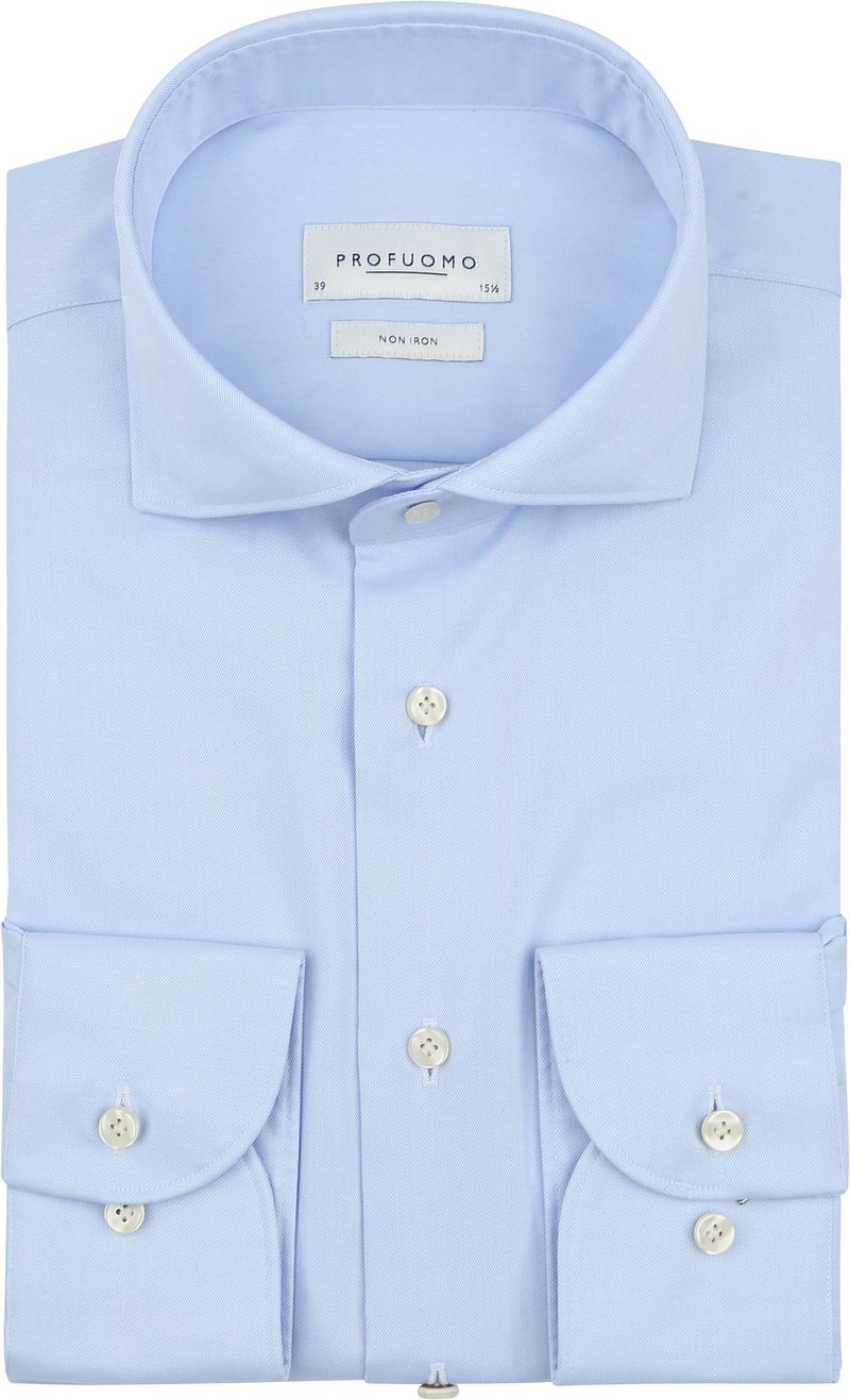 Profuomo Twill Hemd Extra Long Sleeves Hellblau   - Größe 37 günstig online kaufen