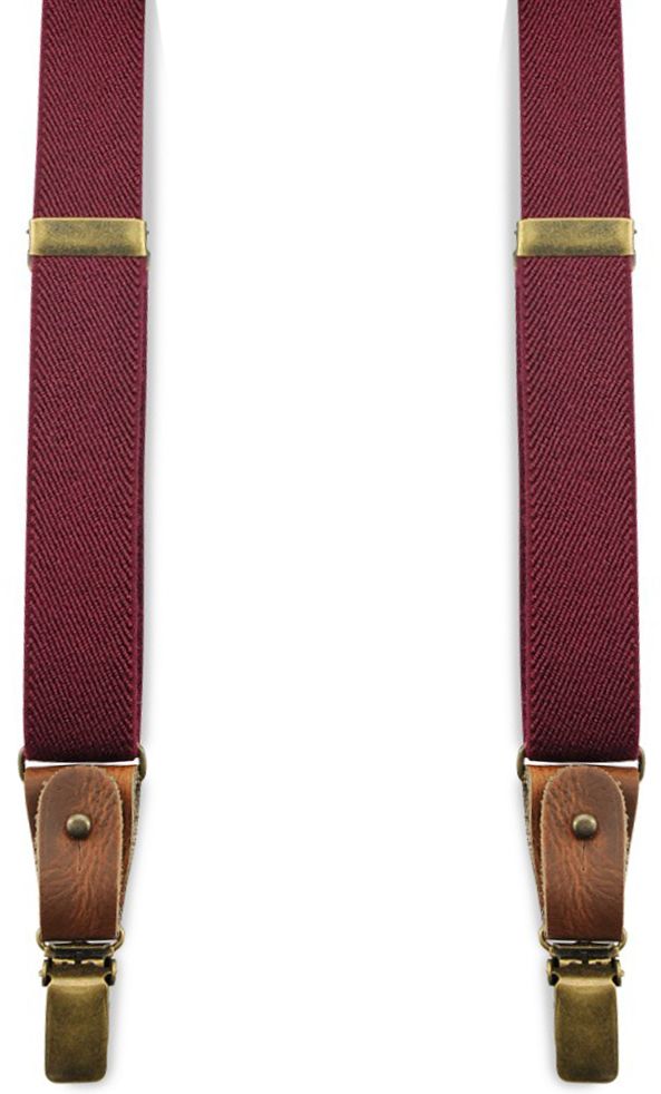 Sir Redman Bretelles Luxe Buck Bordeaux Rouge