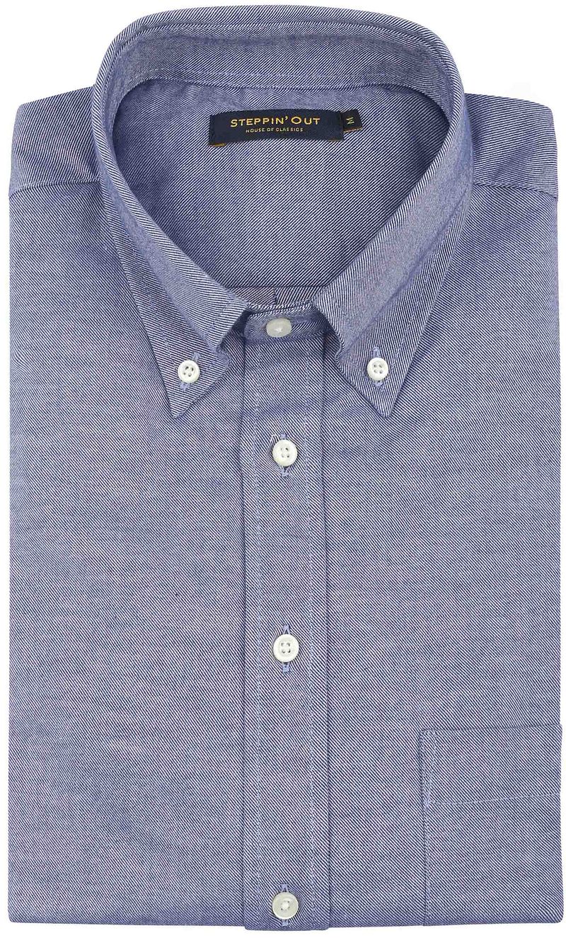 Steppin' Out Overhemd Twill Blauw