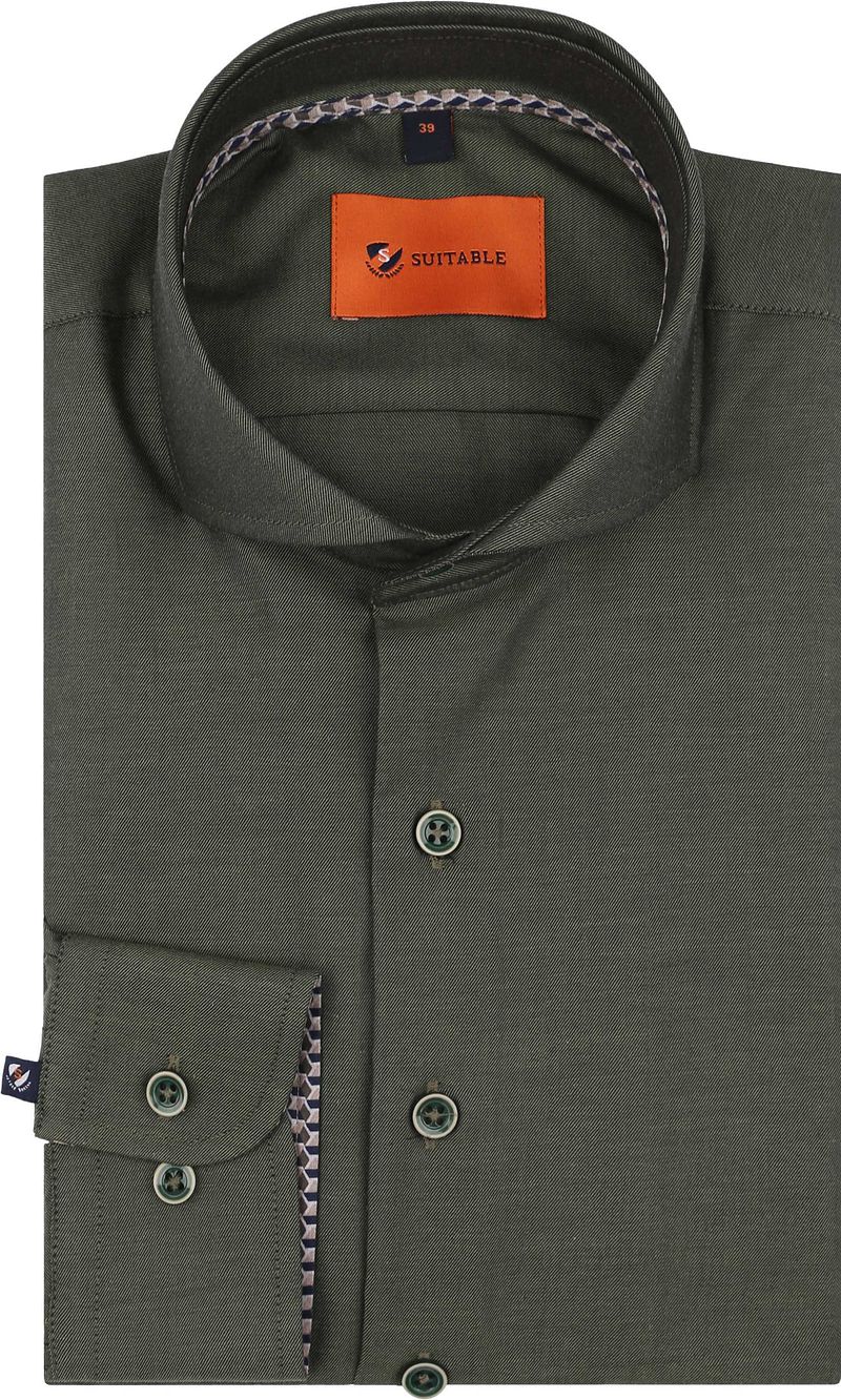 Suitable Twill Hemd Grün - Größe 38 günstig online kaufen