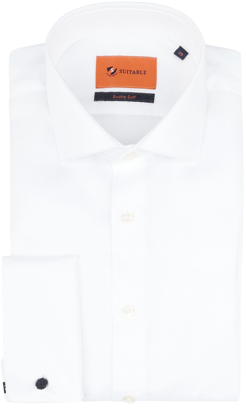 Suitable Hemd White Twill Doppelmanschette - Größe 42 günstig online kaufen