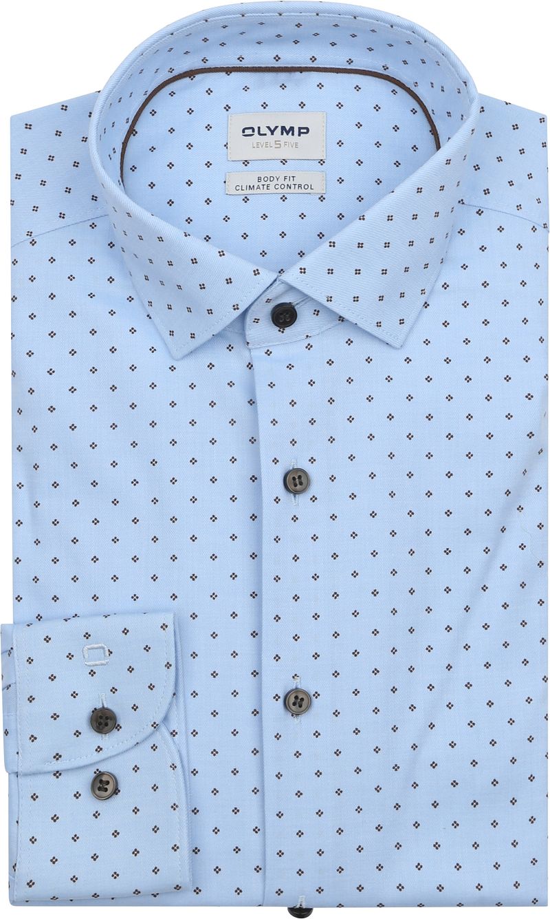 OLYMP Hemd Level 5 Druck Hellblau - Größe 38 günstig online kaufen