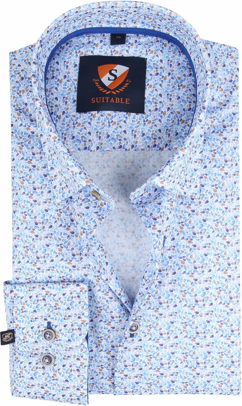 Suitable Chemise HBD Gouttes Multicoloré Bleu taille 40