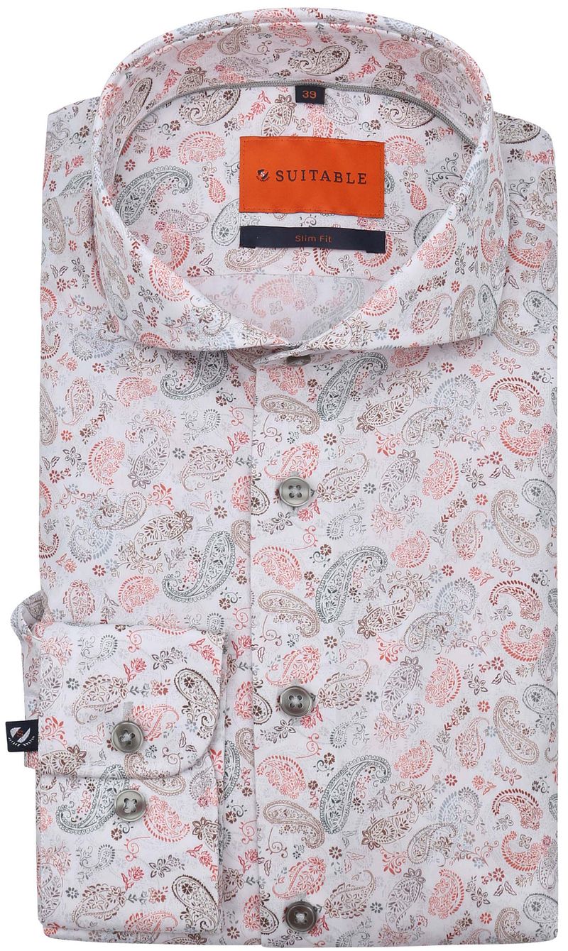 Suitable Melange Hemd Paisley Multicolour - Größe 41 günstig online kaufen