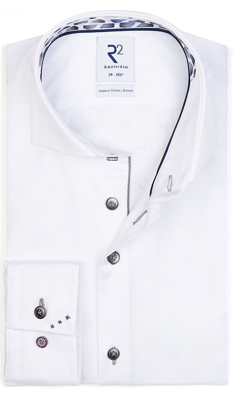 R2 Chemise Twill Sleeve 7 Blanche Blanc taille 39
