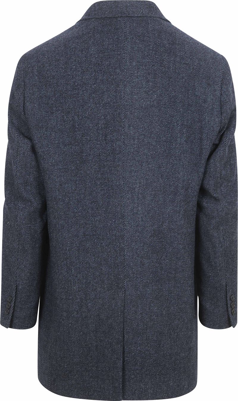 Suitable Coat Wol Twill Donkerblauw
