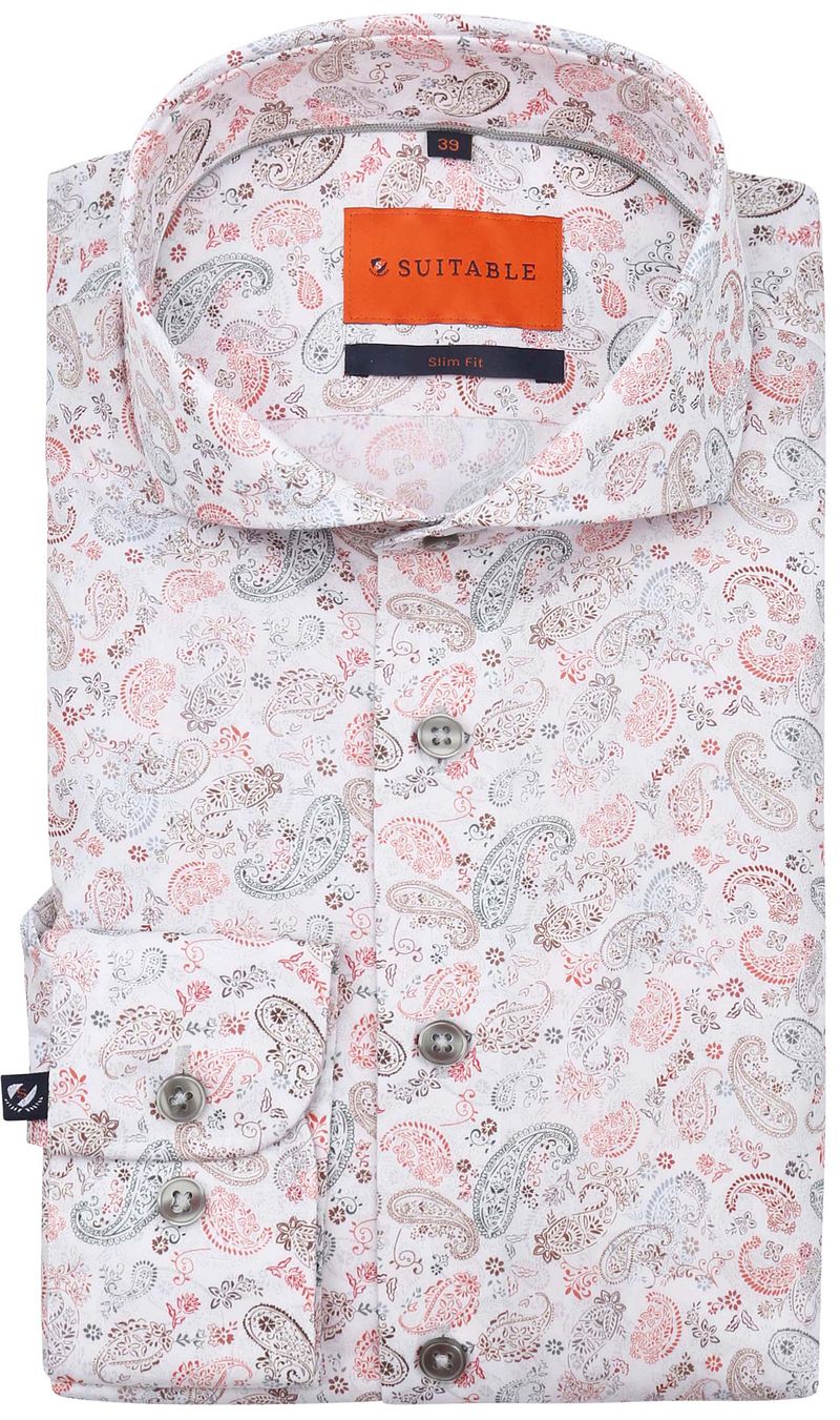 Suitable Melange Hemd Paisley Multicolour - Größe 43 günstig online kaufen