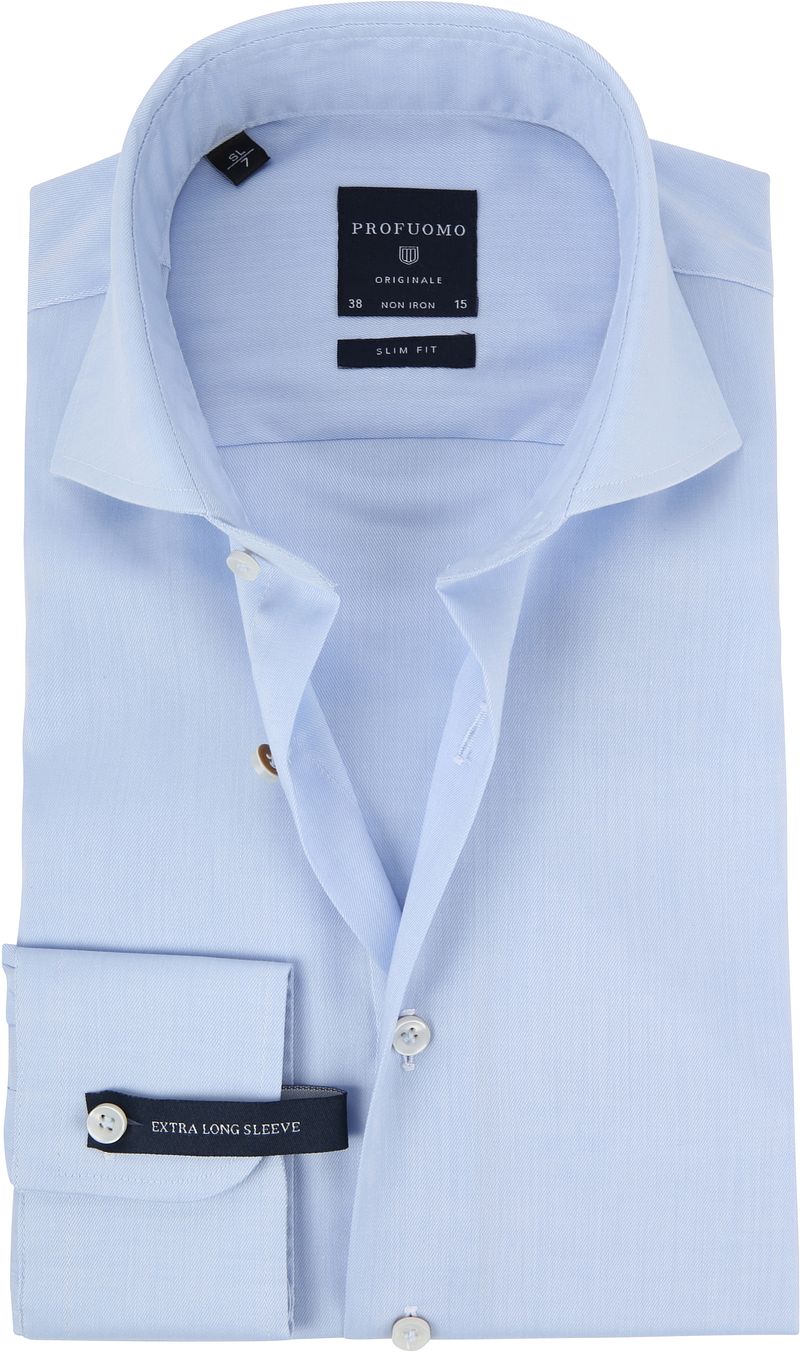 Profuomo Hemd Extra Lange Ärmel Cutaway Light Blue - Größe 42 günstig online kaufen