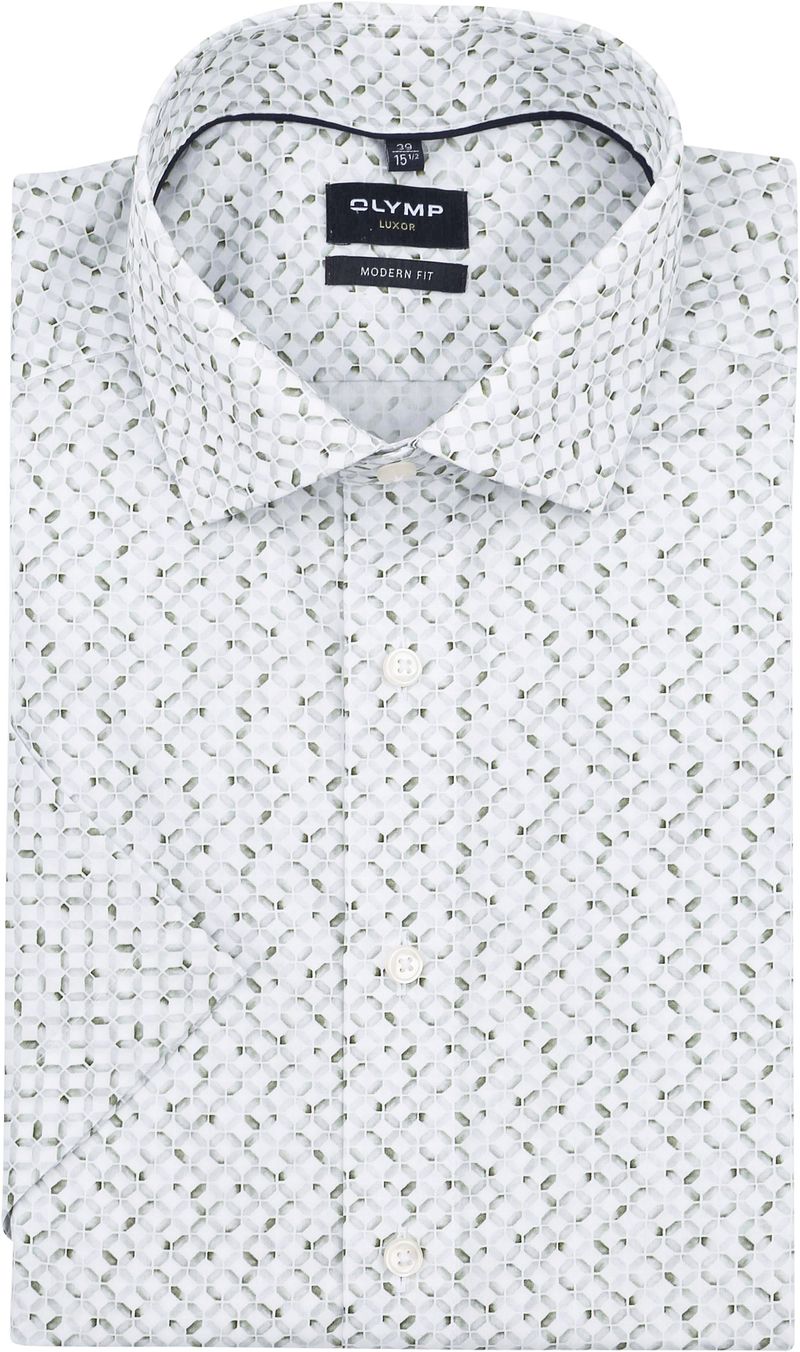 Olymp Luxor Shirt Print Olive - Größe 46 günstig online kaufen
