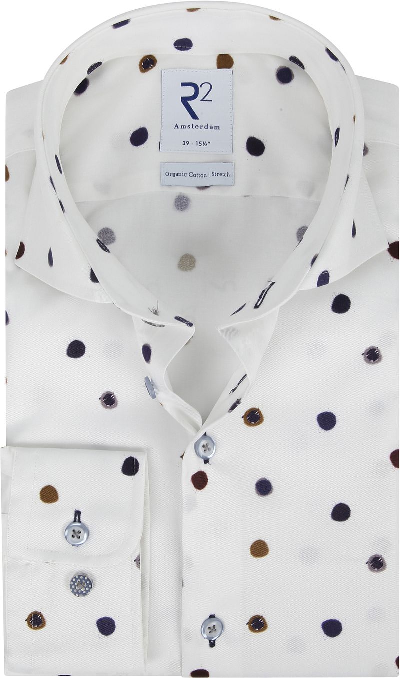 R2Chemise à pois    Blanc Multicoloré taille 40