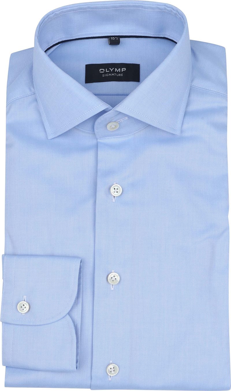Olymp Signature Twill Overhemd Lichtblauw