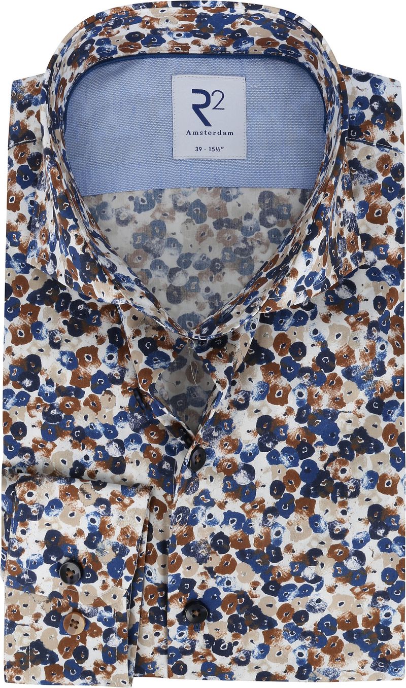 R2 Chemise Imprimé Marron Bleu  Multicoloré taille 37