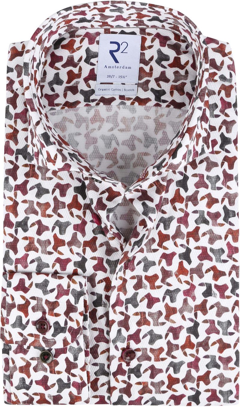 R2 Chemise Dessin Chaises Tissu Dobby Bordeaux taille 38