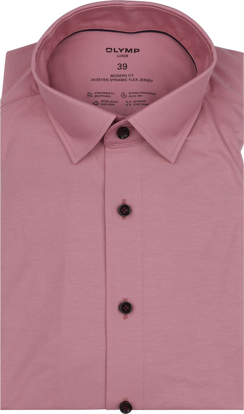 OLYMP Overhemd met lange mouwen Luxor 24 Seven modern fit jersey shirt met geurremmende materiaaleigenschappen