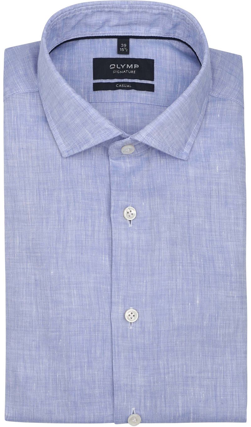 OLYMP SIGNATURE SLIM FIT Slim fit linnen overhemd met kentkraag model 'Sykia'