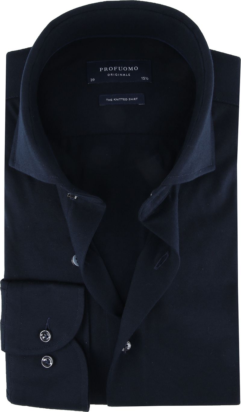 Profuomo Chemise Jersey Tricoté Marine Bleu foncé Bleu taille 44