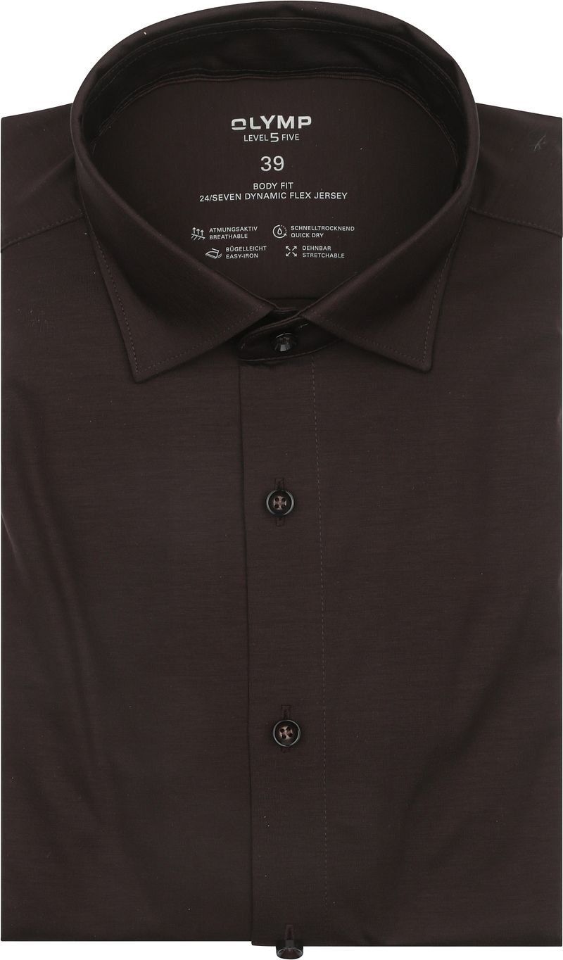 OLYMP Hemd Level 5 24/Seven Braun - Größe 43 günstig online kaufen