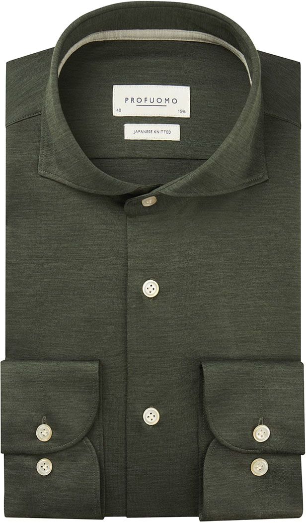 Profuomo Chemise en tricot japonais Foncé Vert foncé Vert taille 39