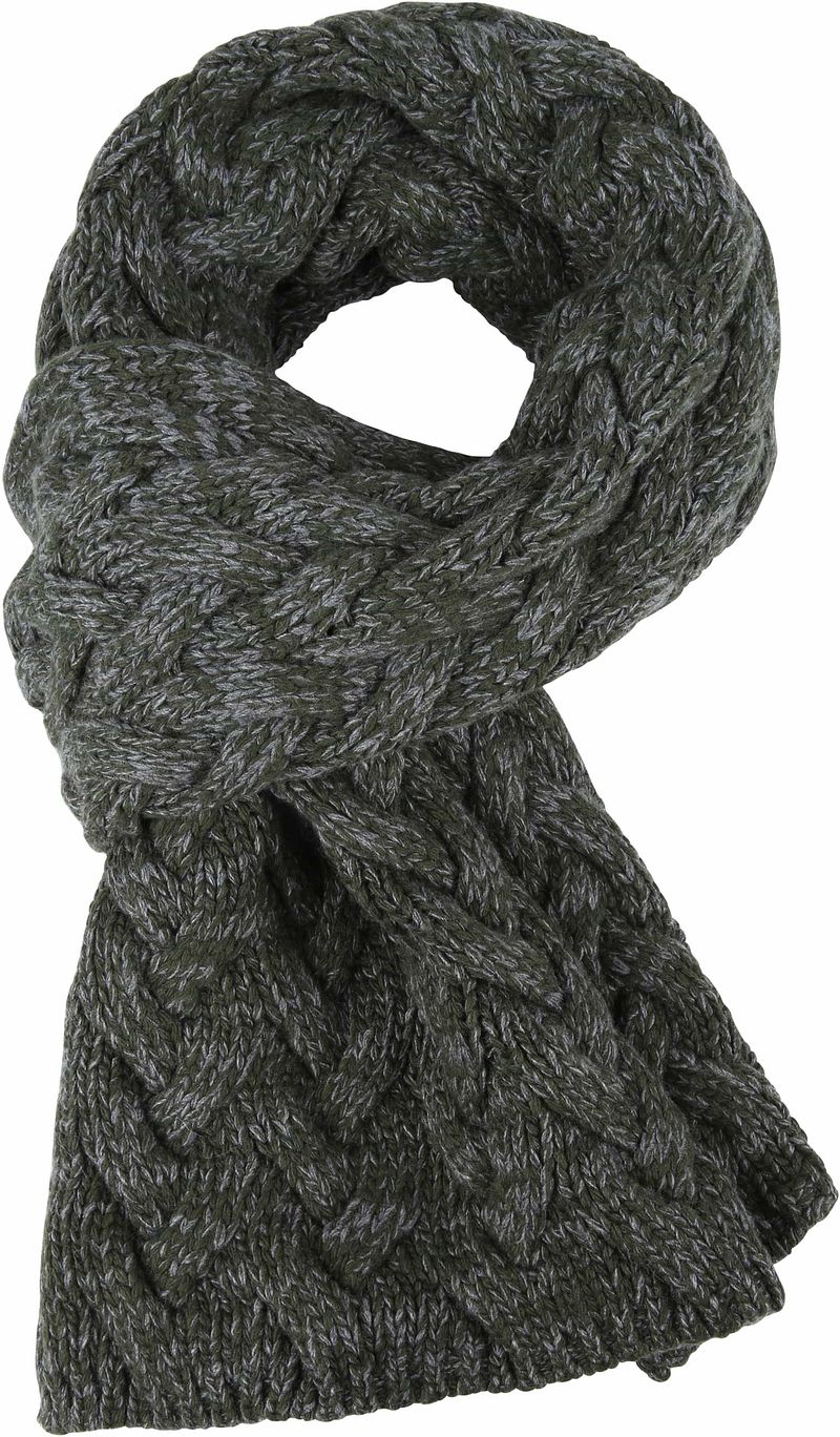 Profuomo Echarpe Motif Câble Foncé Vert foncé Vert