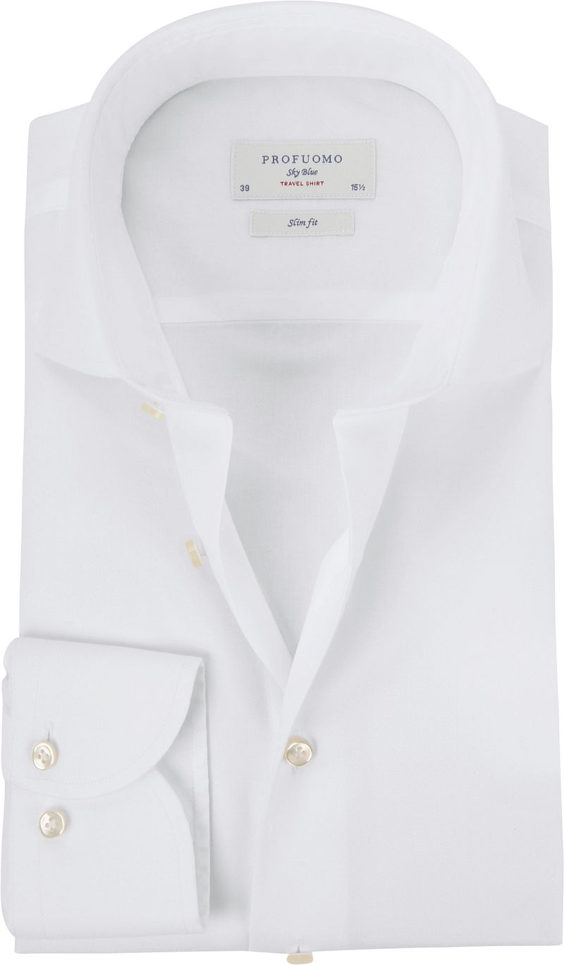 Profuomo Chemise Bleu Ciel Voyage   Blanc taille 43