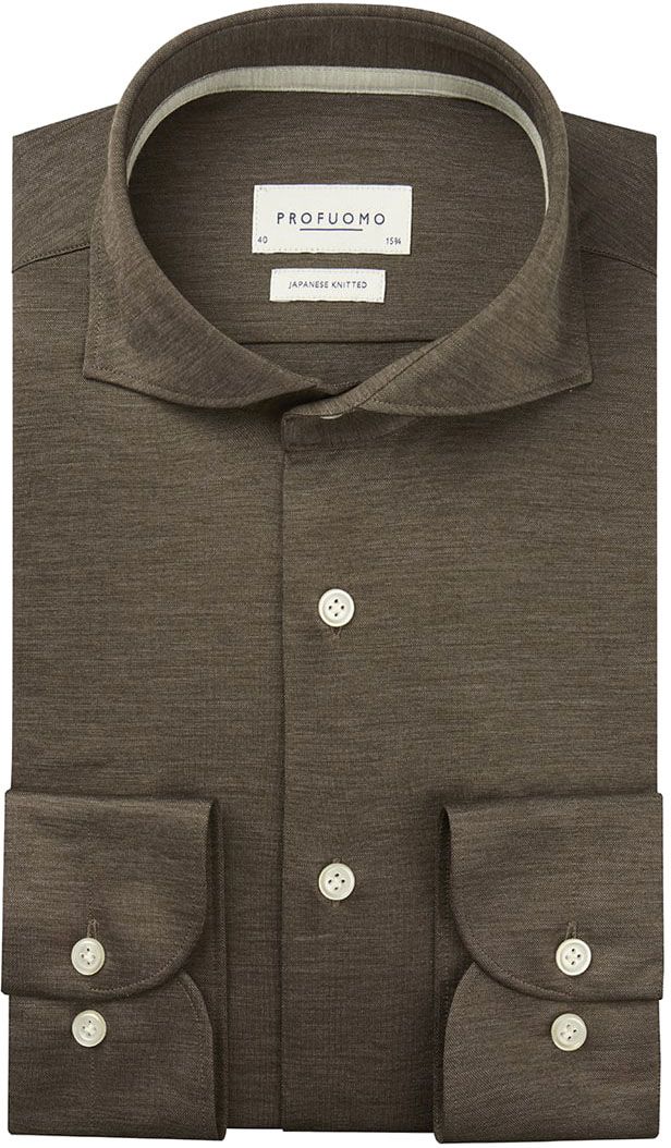 Profuomo Chemise en tricot Japonais Marron taille 38