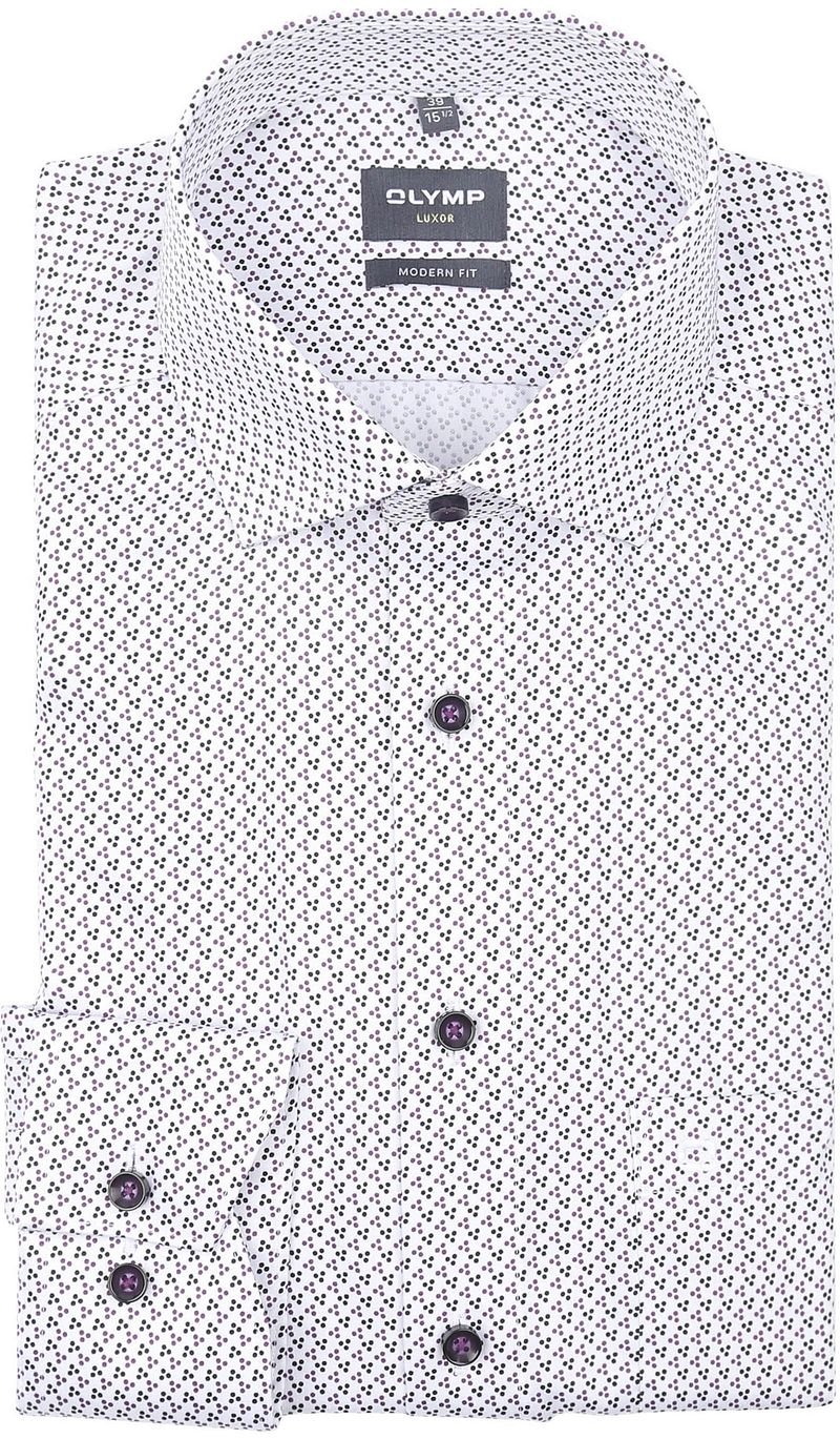 OLYMP Overhemd met lange mouwen Luxor modern fit met discreet stippenpatroon