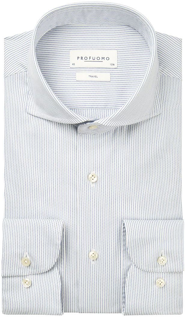 Profuomo Chemise Travel Clair Melanger Bleu clair Bleu taille 38